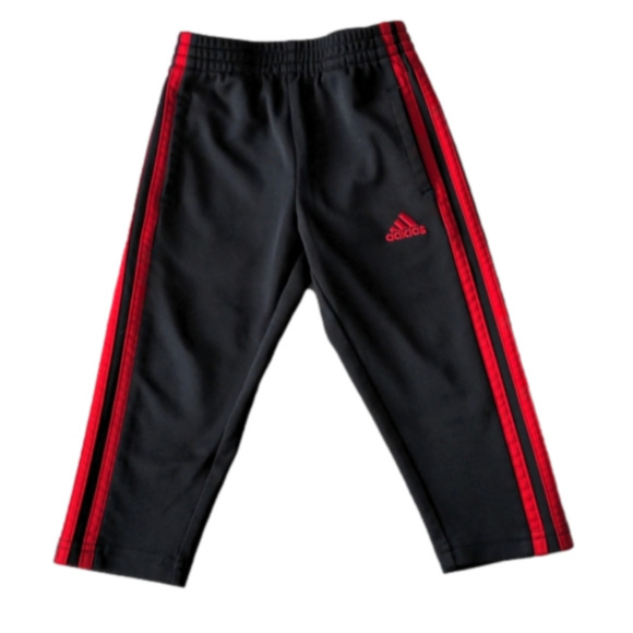 Adidas Black & Red Toddler Track Pants * 2T - Picture 1 of 5